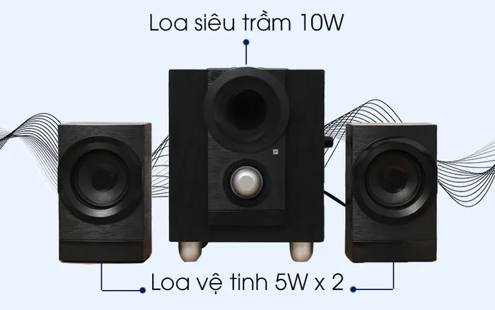 Loa vi tính 2.1 Enkor E700 đen với công suất cao
