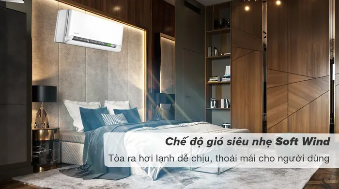 Máy lạnh Comfee Inverter 1.5 HP CFS-13VCB1 - Chế độ gió siêu nhẹ Soft Wind tỏa hơi lạnh dễ chịu