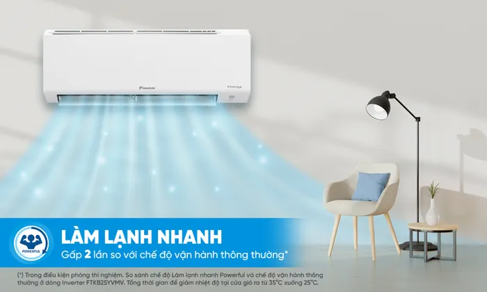 Máy lạnh Daikin Inverter 1 HP ATKB25YVMV - làm lạnh nhanh
