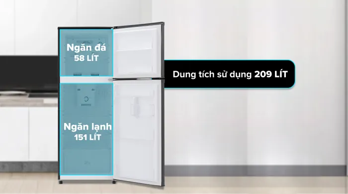 Tủ lạnh Funiki 209 lít HR T6209TDG - Dung tích sử dụng