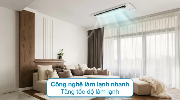 Máy lạnh âm trần 1 hướng LG Inverter 2.5 HP ZTNQ24GTLA0 - Làm lạnh nhanh