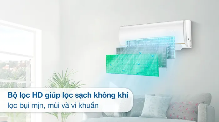 Bộ lọc HD trên máy lạnh inverter TCL 1.5 HP TAC-13CSD/XAB1I