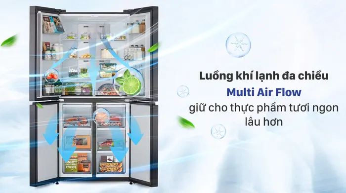 Công nghệ làm lạnh - Tủ lạnh LG Inverter 470 lít Multi Door GR-B50BL