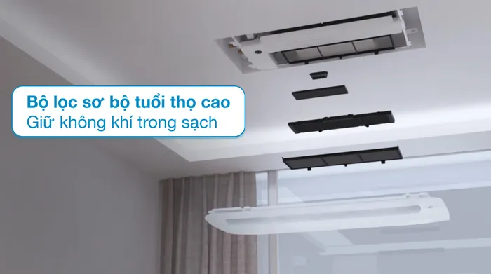 Máy lạnh âm trần 1 hướng LG Inverter 2.5 HP ZTNQ24GTLA0 - Bộ lọc