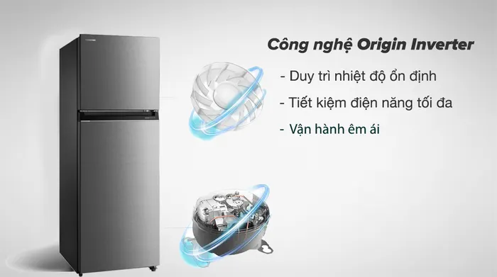 Tủ lạnh Toshiba Inverter 312 lít GR-RT416WE-PMV(58)-MM - Công nghệ Origin Inverter tiết kiệm điện, vận hành êm ái