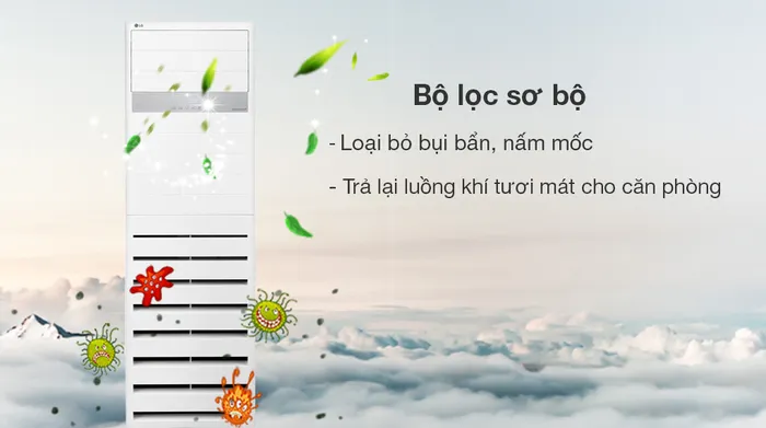 Máy lạnh tủ đứng LG Inverter 3 HP ZPNQ30GR5E0 - Bộ lọc sơ bộ mang lại bầu không khí trong lành cho căn phòng 