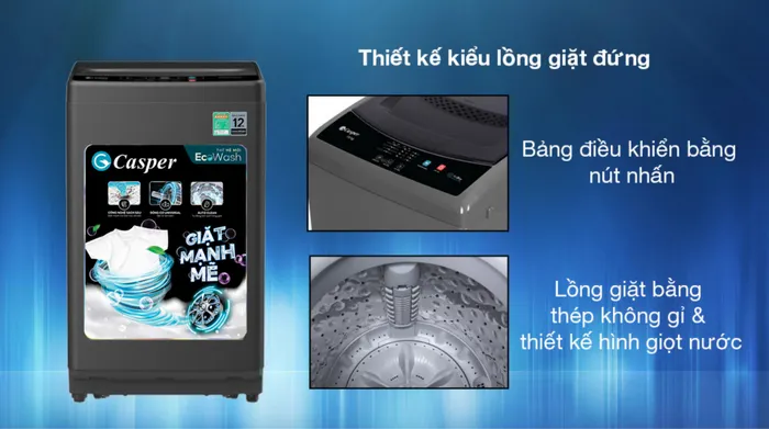 Thiết kế - Máy giặt Casper 7.5 kg WT-75NG