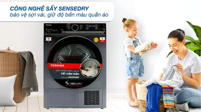 Máy sấy bơm nhiệt Toshiba 10 kg TD-BK110GHV(MK) - Công nghệ sấy nổi bật