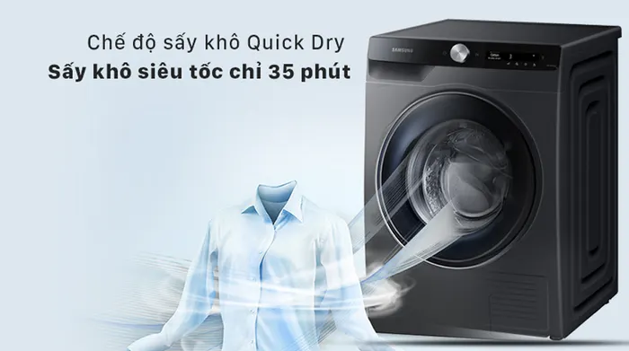 Máy sấy Samsung Inverter 9 kg DV90T7240BB/SV - Sấy nhanh siêu tốc với QuickDry