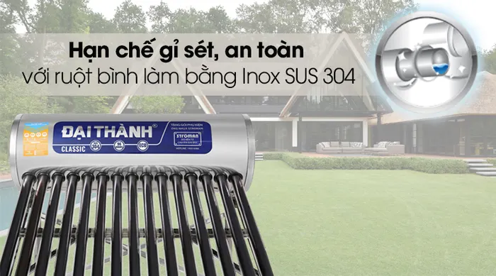 Máy nước nóng năng lượng mặt trời Đại Thành 160 lít Classic 58-15 - Ruột bình