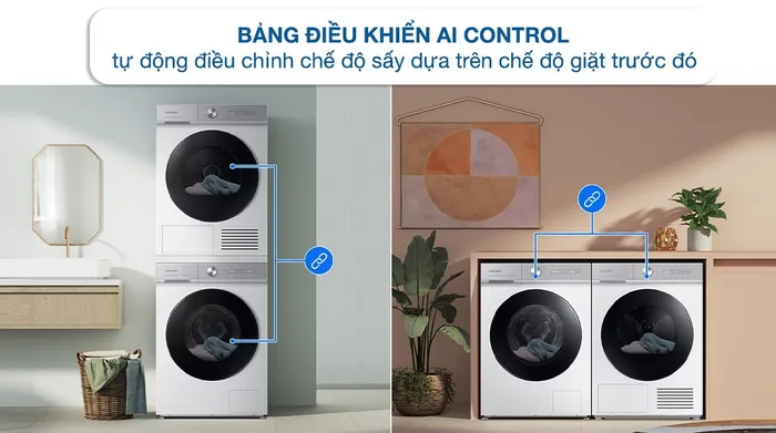 Máy sấy bơm nhiệt Samsung Bespoke AI 9 kg DV90BB9440GH/SV