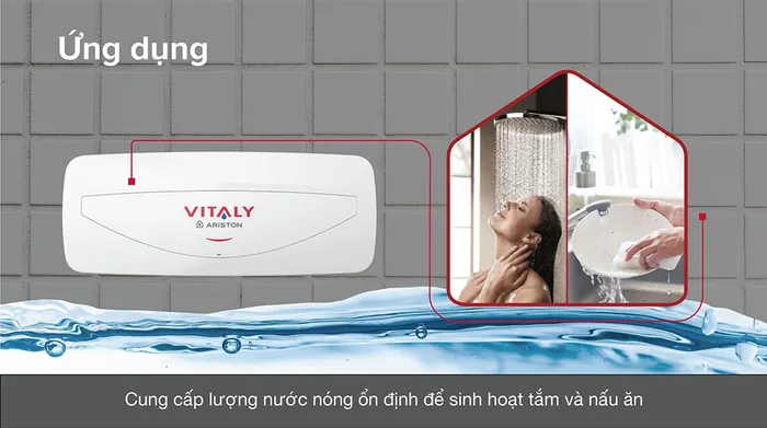 Máy nước nóng gián tiếp Ariston 20 lít 2500W VITALY 20 SLIM 2.5 FE  - Cơ chế làm nóng gián tiếp