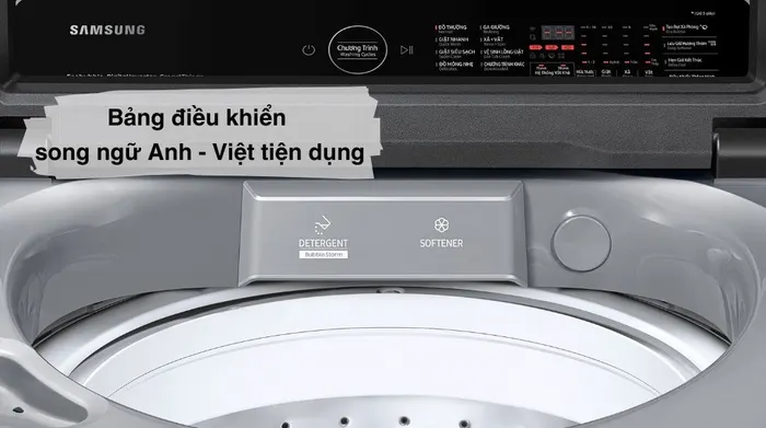 Máy giặt Samsung Ecobubble Inverter 17 kg WA17CG6442BDSV - Bảng điều khiển