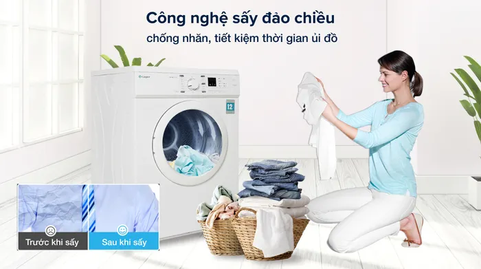 Máy sấy thông hơi Casper 7.2 Kg TD-72VWD - Sấy đảo chiều