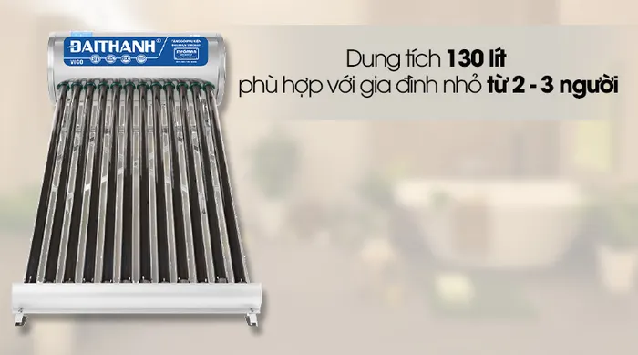 Dung tích 130 lít  - Máy nước nóng năng lượng mặt trời Đại Thành 130 lít Vigo 58-12