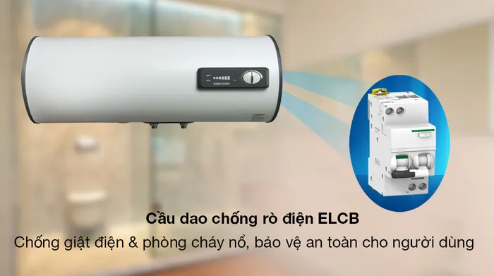 Máy nước nóng gián tiếp Stiebel Eltron 50 lít ESH 50 H Plus T-VN - Cầu dao chống rò điện ELCB chống điện giật, an toàn cho người dùng