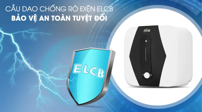 Cầu dao chống rò điện ELCB - Bình nước nóng gián tiếp Ferroli MIDO 20L SQ