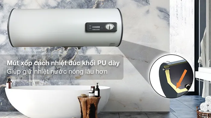 Bình nóng lạnh gián tiếp Stiebel Eltron 15 lít ESH 15 H Plus T-VN - Lớp cách nhiệt mút xốp cách nhiệt đúc khối PU dày giúp giữ nước nóng lâu hơn 
