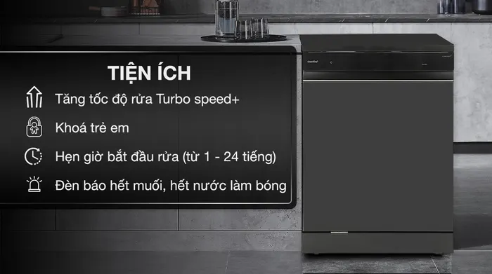 Máy rửa chén độc lập Comfee CDWEF1533GB-WU-VN - Tiện ích