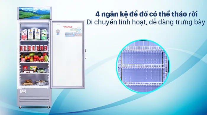 Tủ Mát Sanaky Inverter 290 lít TM.VH358K3L - Ngăn kệ có thể linh hoạt