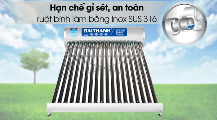 Máy nước nóng năng lượng mặt trời Đại Thành 180 lít Vigo 58-18 - Ruột bảo ôn