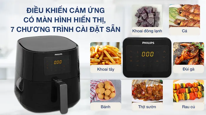 Nồi chiên không dầu Philips HD9280/90 6.2 lít - Bảng điều khiển