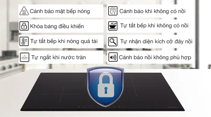An toàn - Bếp từ 3 vùng nấu Hafele HC-IS773EA (535.02.242)