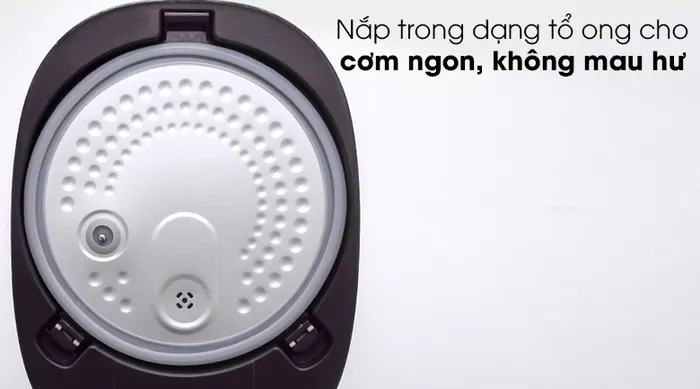 Nồi cơm điện cao tần Sunhouse Mama 1.5 lít SHD8955 - Nắp trong thiết kế dạng tổ ong