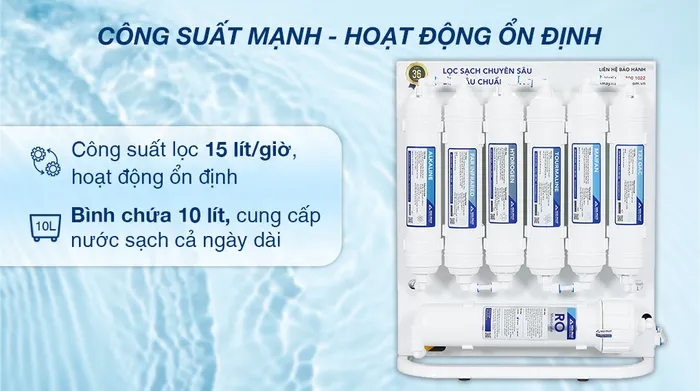 Máy lọc nước RO Hòa Phát HWU1A 1022 10 lõi - Công suất