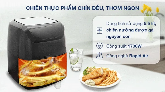 Nồi chiên không dầu Kangaroo KG8AF1A 5.5 lít - Công nghệ
