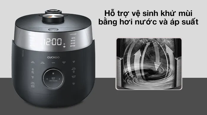 Vệ sinh bằng hơi nước - Nồi cơm cao tần Cuckoo 1.8 lít CRP-LHTR1009F/BKSIVNCV