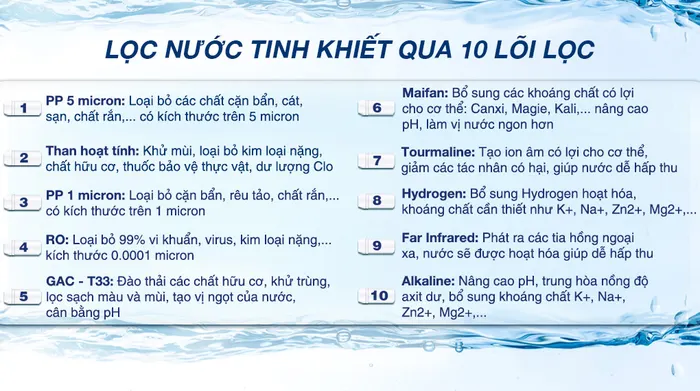 Máy lọc nước RO Hòa Phát HWU1A 1022 10 lõi - Lõi lọc