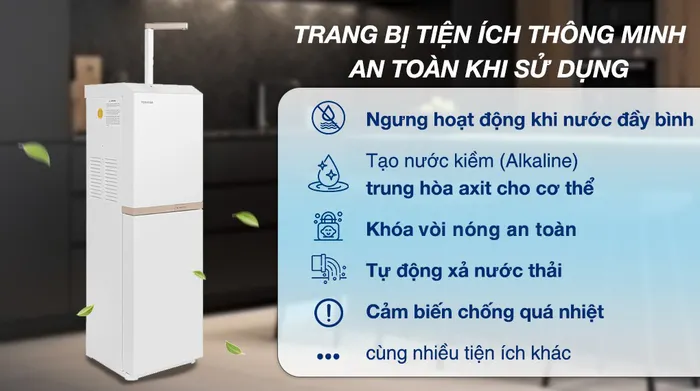 Máy lọc nước RO nóng nguội Toshiba TWP-H2396SVN(W) 10 lõi - Tiện ích