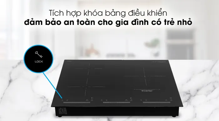 Bếp từ hồng ngoại ba vùng nấu Junger CEJ-300-IIF - Khóa bảng điều khiển khi kích hoạt vô hiệu hóa toàn bộ bàn phím