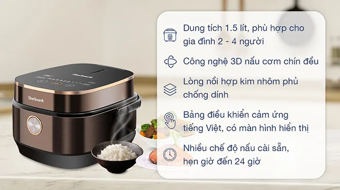 Nồi cơm điện tử Bluestone 1.5 lít RCB-5949 - Tổng quan