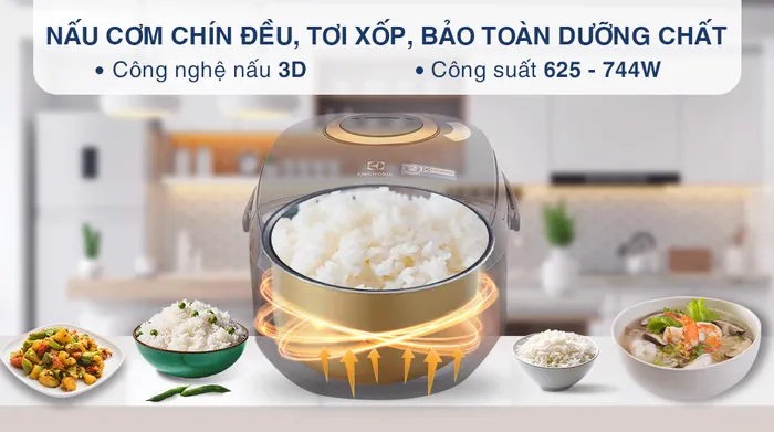 Nồi cơm điện tử Electrolux 1 lít E7RC1-550K - Công nghệ 