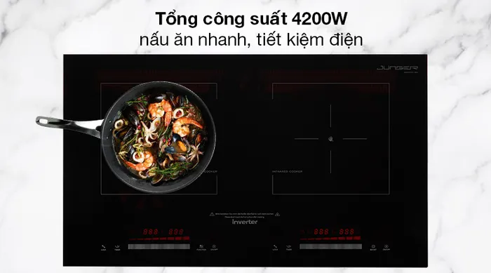 Bếp từ hồng ngoại Junger SIS-66 - Công suất nấu lên đến 4200W