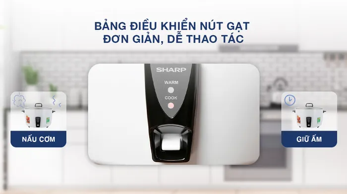 Nồi cơm nắp rời Sharp 5 lít KSH-D55V - Bảng điều khiển