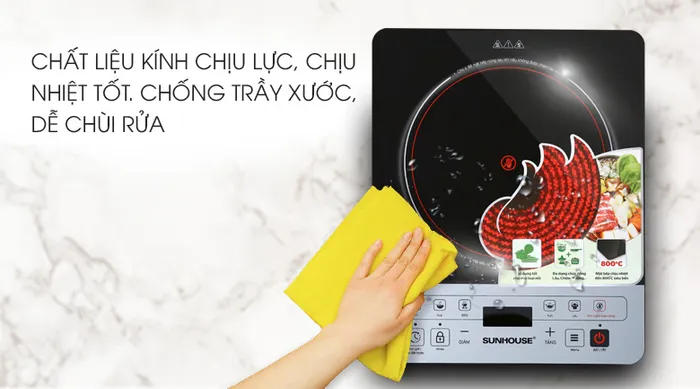 Mặt bếp bằng kính chịu nhiệt
