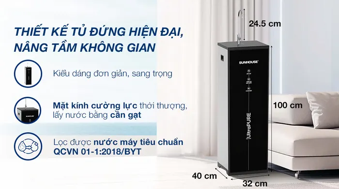 Máy lọc nước RO Sunhouse UltraPURE SHA8800KL 11 lõi - Thiết kế