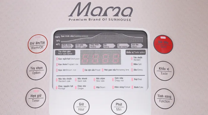 Nồi cơm điện tử Sunhouse mama 1.5 lít SHD8915 - Nồi có nhiều chế độ nấu tự động