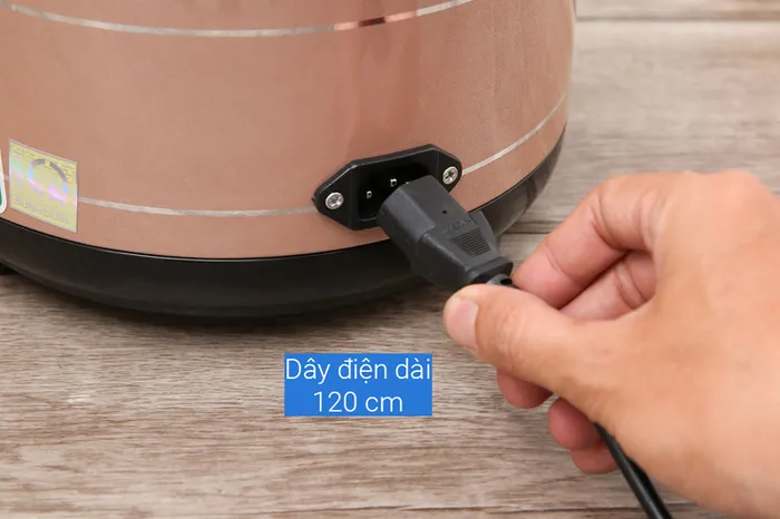 Dây điện tháo rời tiện bảo quản - Nồi cơm nắp rời Sunhouse 1.2 lít SHD8105