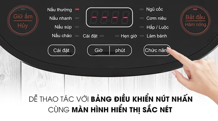 Bảng điều khiển nồi cơm điện tử Ava TP40-CT01E 1.8 lít