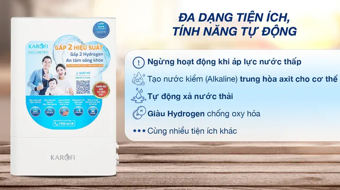 Máy lọc nước RO Karofi KAQ-U98 Pro 10 lõi - Tiện ích