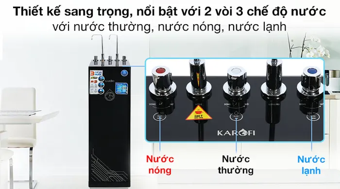 Thiết kế sang trọng - Máy lọc nước RO nóng lạnh Karofi KAD-D66 11 lõi