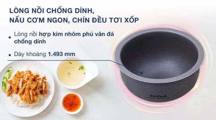 Nồi cơm điện tử Tefal 1.8 lít RK733168 - Lòng nồi 