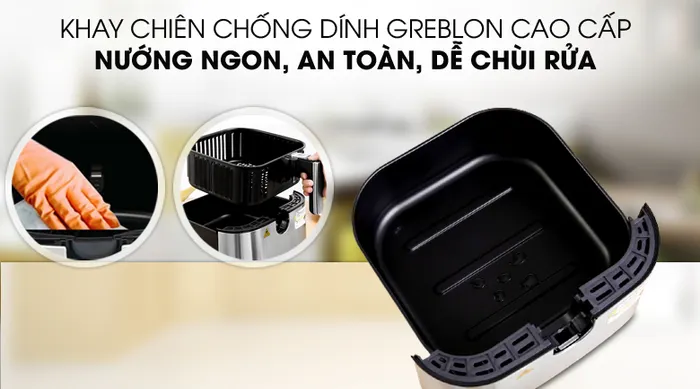 Chống dính - Nồi chiên không dầu Bluestone AFB-5878 5.5 lít