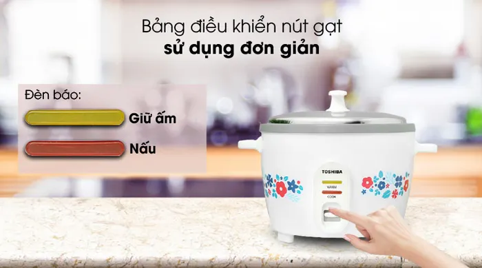 Dùng đơn giản - Nồi cơm nắp rời Toshiba RC-18MH2PV(W) 1.8 lít