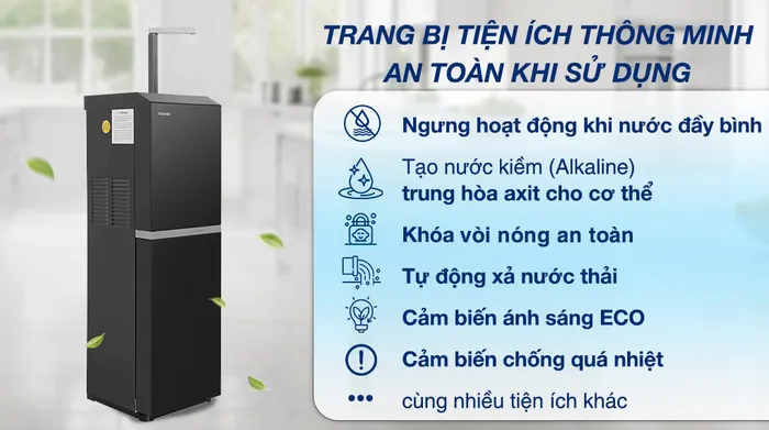 Máy lọc nước RO nóng nguội lạnh Toshiba TWP-W2396SVN(M) 10 lõi - Tiện ích