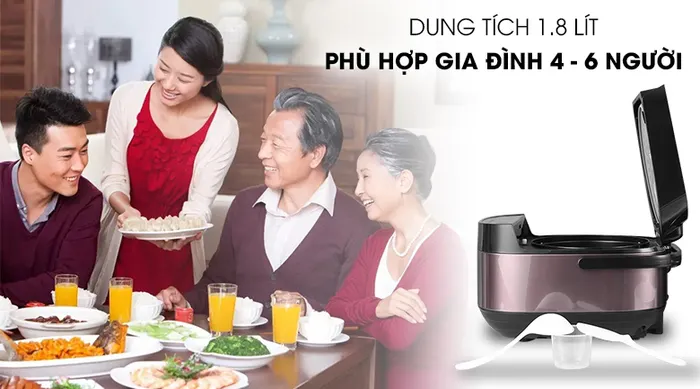 Dung tích Nồi cơm điện tử Ava TP40-CT01E 1.8 lít